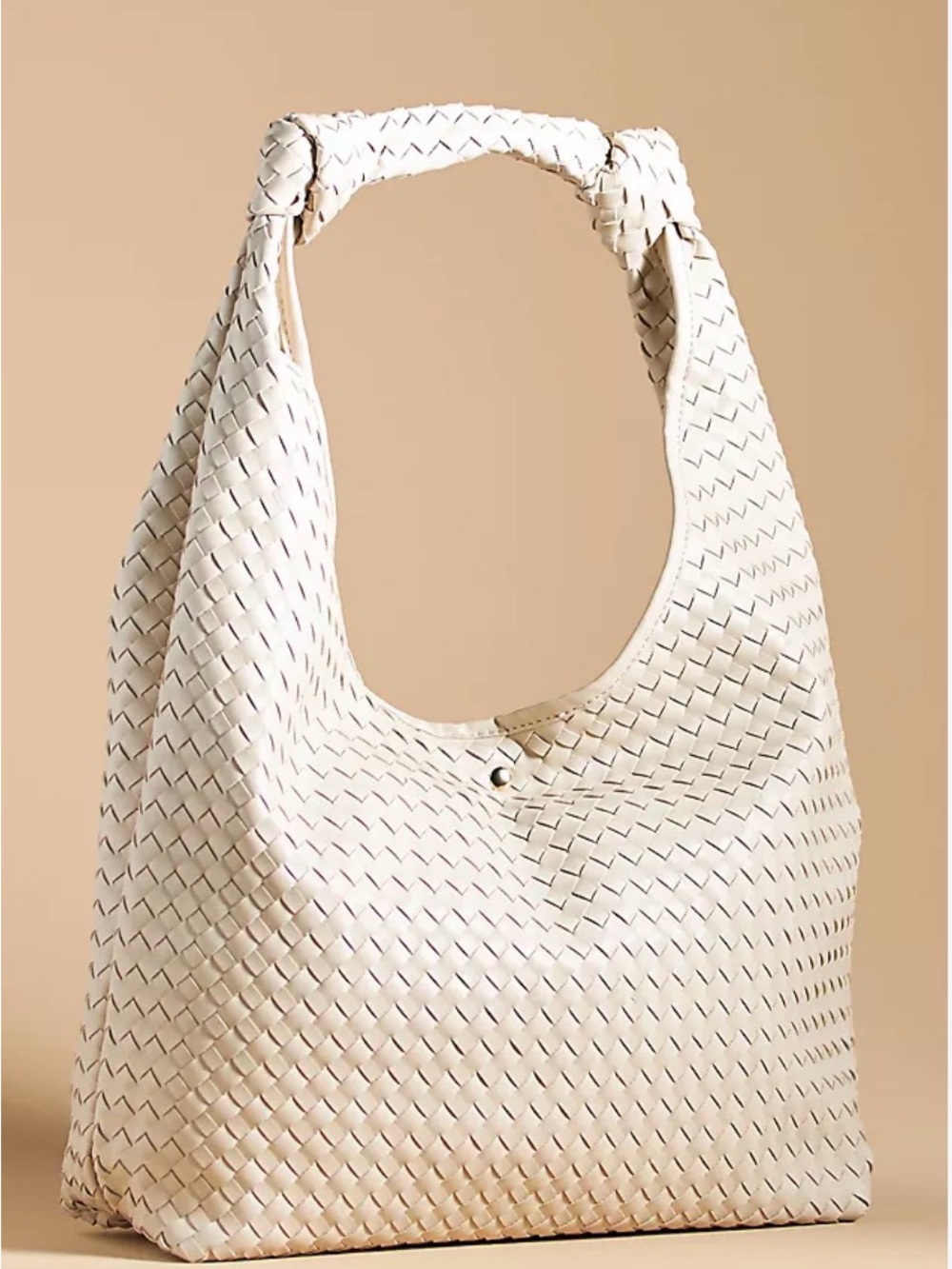 Anthropologie Woven Love Knot Hobo Bag - Cream
